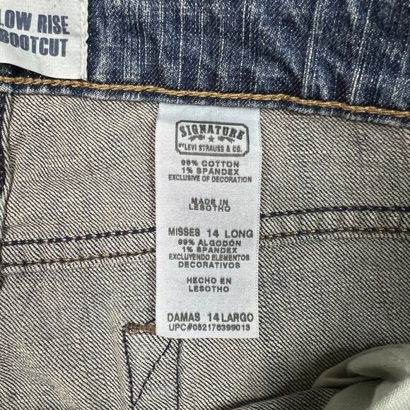 Levi's Signature Vintage 00s Low Rise Bootcut Denim Jeans Womens Misses 14 Long - Picture 5 of 6